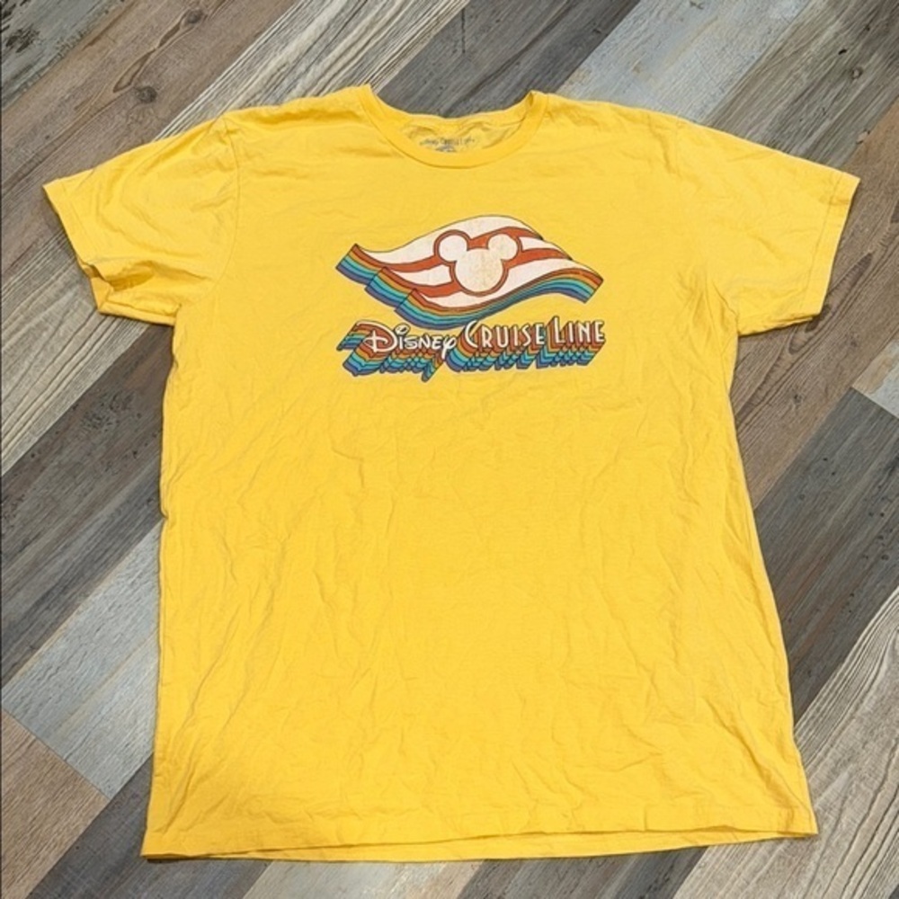 Disney Yellow Short Sleeve Tee with Rainbow Cruise Line Logo